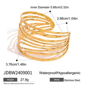 Women's Stainless Steel Adjustable Bangle Exaggerated Party Accessory Cuff <b>Bracelet</b> with <b>Shell</b> Design Jewelry - Product Image 2