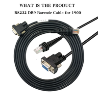 Cable de Escáner de Código de Barras RS232 Db9 Hembra de Alto Rendimiento, Cable Lector de Códigos QR RS232 a RJ45 RJ50 para Honeywell 1900 1200G 1300G