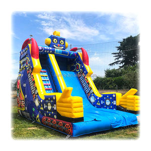 Parcours d'obstacles gonflable en PVC personnalisé pour <span class=keywords><strong>location</strong></span> commerciale, toboggan <span class=keywords><strong>sec</strong></span>/humide pour les fêtes scolaires en plein air, toboggan à voie unique avec souffleur - Product Image 6