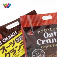 Sachet refermable personnalisé imprimé, recyclable, de qualité alimentaire, 500g, pour céréales, flocons d'avoine, avec fermeture éclair