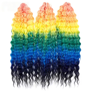Wholesale Premium Fiber Heat Resistant Deep Water Wave Ombre Blonde <strong>Braids</strong> <strong>Twist</strong> Crochet Braiding Synthetic <strong>Hair</strong> Extensions