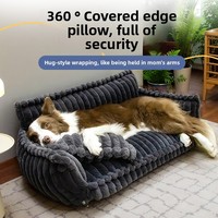 Cama de Perro de Felpa Personalizable con Logotipo OEM, Sofá Cama de Lujo, Tamaño Grande, Ecológica, Suave, Cómoda, Portátil para Invierno, con Almohadas Antideslizantes