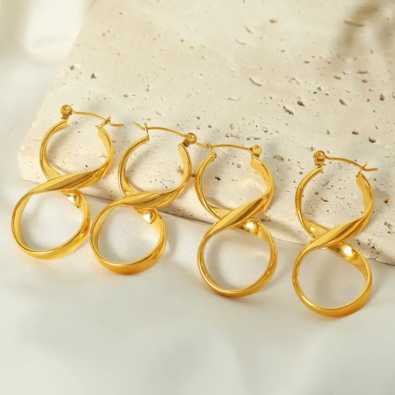 Trendy Ohrringe 8 Number Earrings Women Luxury Wholesale Minimalist Earrings Steel Jewelry Stainless Earings