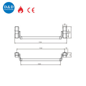 CE En 1125 an ninh Báo Chí chống thép không gỉ cửa khẩn cấp đẩy hoảng loạn thoát khỏi thanh thiết bị - Product Image 6