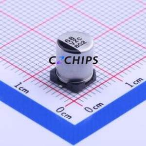 Condensateur électrolytique hybride solide-liquide en aluminium EHZC1V680XP SMD, D6.3xL7.7mm 68uF 20% 35V 210mA-100Hz - Product Image 1