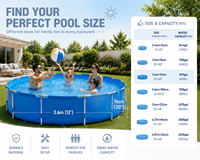 Piscine hors sol sur mesure avec structure ronde, piscine en métal pour l'extérieur