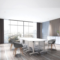 Table de conférence moderne haut de gamme avec bureau modulaire en bois et design luxueux pour usage professionnel en entreprise