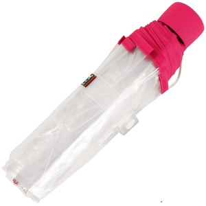 Nhỏ Gọn Siêu Nhỏ Sành Điệu Trống 8 Sườn Di Động Trong Suốt Mini Pocket Mưa 5 Ô Gấp Cho Phụ Nữ - Product Image 4