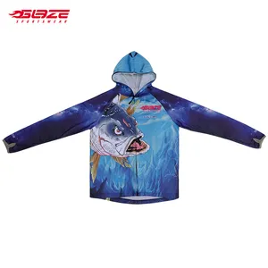 Wholesale Long Sleeve Fishing Hooded Outdoor Uv Upf50+ Fishing Shirt With Pocket Unisex