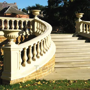 Prezzo del fornitore di fabbrica balaustra in marmo bianco Beige con balaustra in pietra da giardino personalizzata per balcone dell'hotel