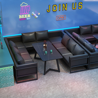 Chaises de bar au design moderne, chaises de restaurant, mobilier, canapé sectionnel en cuir, banquette, sièges VIP, canapé de club en forme de U ou de L, noir