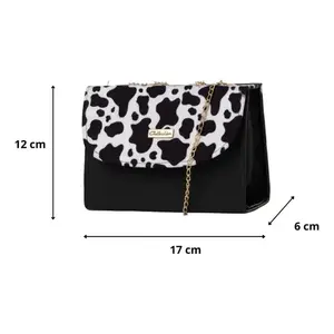 Bolso Bandolera para Mujer Fana, Estampado Animal, Cuero Genuino, Estilo Vintage, Correa Única, Impermeable, Uso Diario - Product Image 3