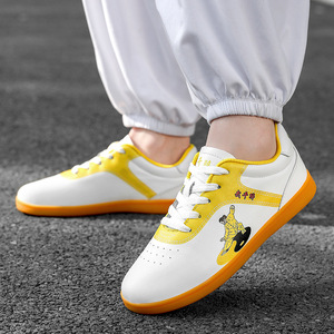 <b>Tai</b> <b>Chi</b> <b>Shoes</b> Unisex Genuine Leather Soft Rubber Sole Spring Training Fitness Martial Arts - Product Image 1
