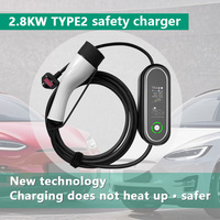 Chargeur EV portable intelligent Qiaoyi QYGEV3.5KW 2.8KW AC en promotion, longueur de câble personnalisée, prise TYPE2 13A réglable, certifié CE