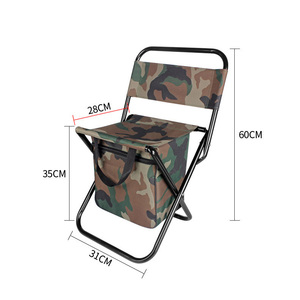 Folding Fishing Chair With Cooler <b>Bag</b> Camouflage Outdoor Portable Chair For Camping <b>Beach</b> Garden Use - Product Image 6