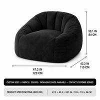Fauteuil d'appoint sculptural en peluche courte compressée sous vide, design cuve, pour salon et coin lecture - Vente en gros