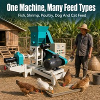 Machine extrudeuse d'aliments pour poissons et crevettes 40-60 kg/h 380V, machine de fabrication de granulés d'aliments aquatiques flottants et coulants