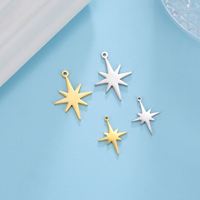 Breloques étoile du Nord pour la fabrication de bijoux, en acier inoxydable, couleur or, collier, boucles d'oreilles, pendentifs, accessoires, vente en gros, 3 pièces/lot