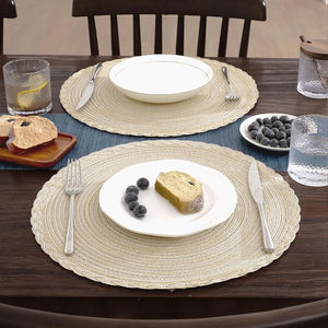 Vente en gros d'usine, style moderne, personnalisable, cuir écologique, marque OEM, sets de table tressés, sets de table - Product Image 3