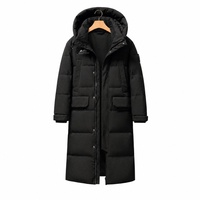 Veste d'hiver chaude en duvet de canard blanc 90% de qualité supérieure, longue, à capuche, pour les trajets quotidiens et les voyages en plein air
