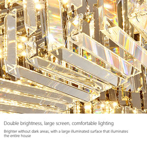ثريا عصرية LED للسقف، ثريا فاخرة حديثة طويلة LED، إضاءة ديكور منزلي، مصباح سقف كريستال K9 - Product Image 4