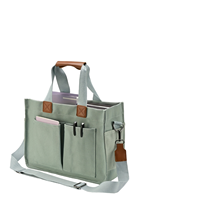 Tas Selempang Wanita Model Kotak Bahan Kanvas, Tas Tote Buku Lebar Besar, Tas Belanja Custom dengan Logo