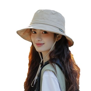 Women's <b>Summer</b> Bucket <b>Hat</b> UV Protection Breathable Quick Drying Outdoor Hiking Sun <b>Hat</b> With Windproof Rope - Product Image 5