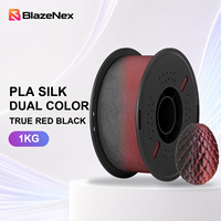 Filament d'impression 3D PLA Pro double couleur brillant 1KG, haute résistance, noir BlazeNex 1,75 mm, pour modèles décoratifs et imprimantes 3D