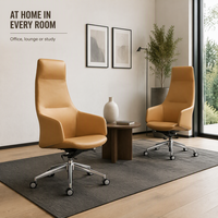 Chaise de bureau en cuir PU durable au design moderne et épuré, avec hauteur réglable, fonction pivotante et inclinable, idéale pour le bureau à domicile et l'atelier