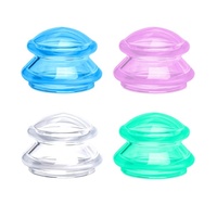 Lot de 4 ventouses de massage traditionnelles en silicone pour le corps, réutilisables, certifiées CE, dispositif médical antirhumatismal de classe I