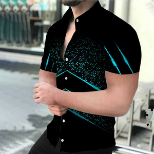 Nouvelle Arrivée <span class=keywords><strong>Chemise</strong></span> Décontractée <span class=keywords><strong>Homme</strong></span> Personnalisée à Manches Courtes Tissu Imprimé Numérique Anti-Plis Respirant ODM - Product Image 5