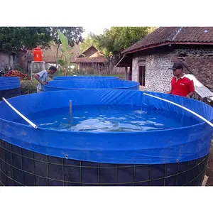 Lvju Custom Size 10000L Dia 3.4 x H 1.2m Round Fish Ponds For Fish Farming