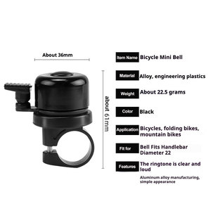 Sonnette vélo Airtag & tracker intégré – Aluminium pour VTT, équipement route avec son cristallin - Product Image 4