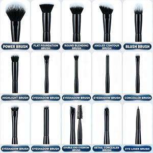 Set di 15 <span class=keywords><strong>Pennelli</strong></span> da <span class=keywords><strong>Trucco</strong></span> di Alta Qualità con Logo Personalizzato, Strumenti <span class=keywords><strong>per</strong></span> <span class=keywords><strong>Trucco</strong></span> Occhi e Viso, Manico in Legno, <span class=keywords><strong>Pennelli</strong></span> <span class=keywords><strong>Professionali</strong></span> - Product Image 5