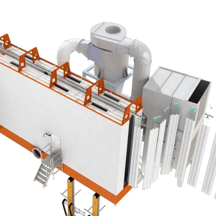 강철을 위한 가득 차있는 자동적인 분말 코팅 선 생산 설비 정전기 살포 회화 기계