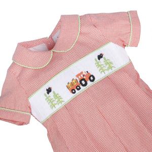 Vêtements pour garçons de luxe faits main en coton/élasthanne, style smocké, OEM/ODM, sur mesure, collection automne, vente en gros - BB2787 - Product Image 1