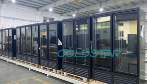 Thương mại cửa đôi uống mát cửa kính trong suốt hiển thị tủ lạnh dọc tủ lạnh thông minh cho siêu thị - Product Image 5