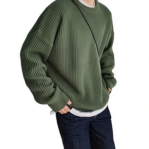 Pull en tricot pour homme, couleur unie, coupe ample, style coréen, pour l'automne et l'hiver - Product Image 1