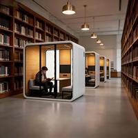 Modules de bureaux privés contemporains en alliage d'aluminium ALI, cabines de réunion d'entreprise avec éclairage LED personnalisable