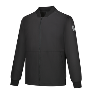 Jaket Bomber Kasual Pria Kerah Tegak Lengan Panjang Jaket Varsity untuk Olahraga Kerja Tipis Gaya Formal Berlapis - Product Image 4