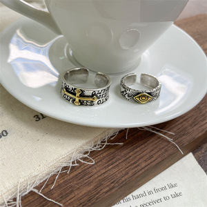 Anillo de cobre bañado en plata con diseño de Ojo de Horus egipcio, estilo bohemio Takahashi Goros de Alta Montaña, NO es de NORTH WORKS, para fiesta - Product Image 5