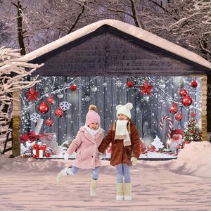 Wollmix 13x6ft ไม้ยุ้งฉางแบบชนบทตกแต่งคริสต์มาสสุขสันต์วันคริสต์มาสฤดูหนาวตกแต่งกลางแจ้งรวมถึงการตกแต่งโรงรถ - Product Image 1