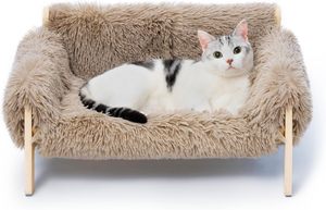 Lit pour chats en bois, meubles d'intérieur pour animaux de compagnie, lits surélevés pour chats - Product Image 2