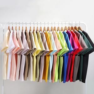 T-shirt à manches courtes en coton peigné pur, coupe ample, épaules tombantes, style américain, tendance, marque tendance - Product Image 1