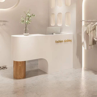 Kainice Mobilier de bureau moderne personnalisé Bureau de réception en bois courbé Comptoir de vente au détail pour magasins Comptoirs de caisse