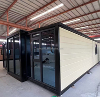 Maison conteneur préfabriquée portable de 20 pieds, pliable, en acier, style ferme, extensible, à deux étages, pour dortoir scolaire