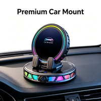 Support de téléphone de voiture à chargement sans fil pour tableau de bord, fixation automatique, éclairage d'ambiance, charge rapide, support de téléphone pour véhicule électrique