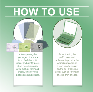 Carta Assorbente Olio Verde, Pratica Maschera in Tessuto e Carta Assorbente Olio - Product Image 3
