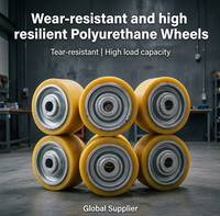 Roues de support stabilisatrices en polyuréthane massif CROWN pour chariot élévateur, référence 813130, 125x60/64-25 mm, pour une longue durée de vie