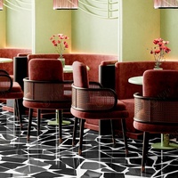 Table et chaises de café haut de gamme, mobilier de restauration, canapé de restaurant demi-rond sur mesure